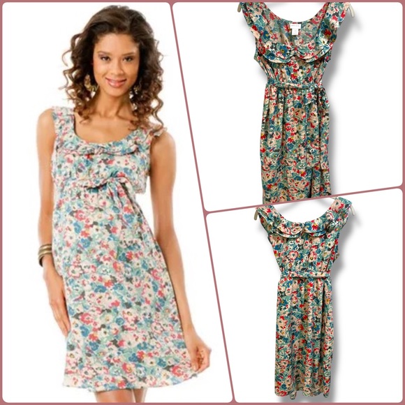 Motherhood Dresses & Skirts - Motherhood Wrapped Floral Ruffle Dress size Small (NWOT)